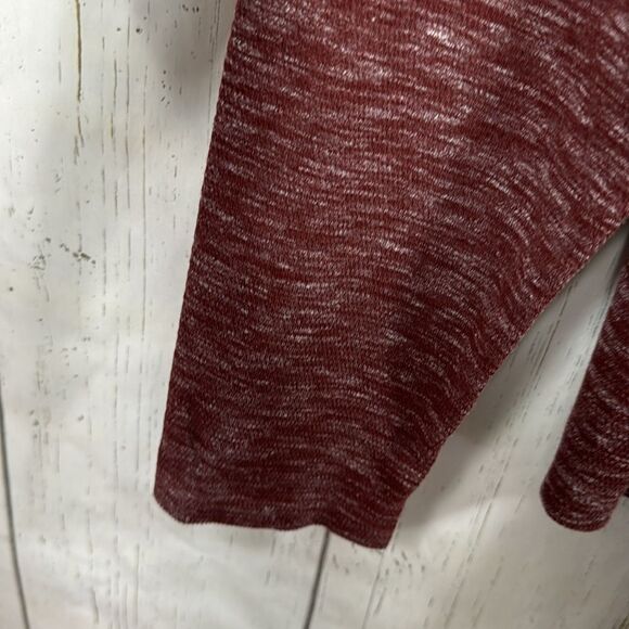 Vince Marled Burgundy Hooded Long Sleeve Top Minimalist Cozy Luxe Fall Street - Picture 9 of 16